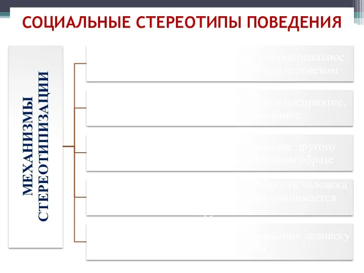 СОЦИАЛЬНЫЕ СТЕРЕОТИПЫ ПОВЕДЕНИЯ