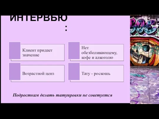 ИНТЕРВЬЮ: Подросткам делать татуировки не советуется