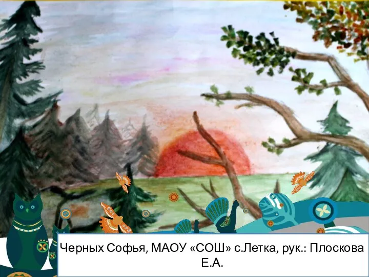 Черных Софья, МАОУ «СОШ» с.Летка, рук.: Плоскова Е.А.