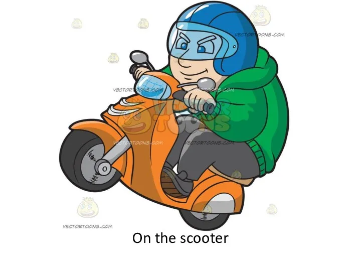 On the scooter