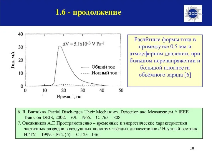 6. R. Bartnikas. Partial Discharges, Their Mechanism, Detection and Measurement // IEEE