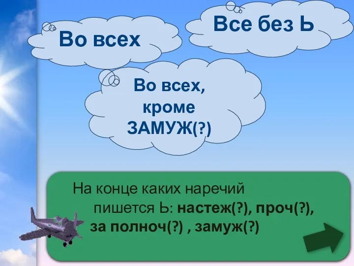 На конце каких наречий пишется Ь: настеж(?), проч(?), за полноч(?) , замуж(?)