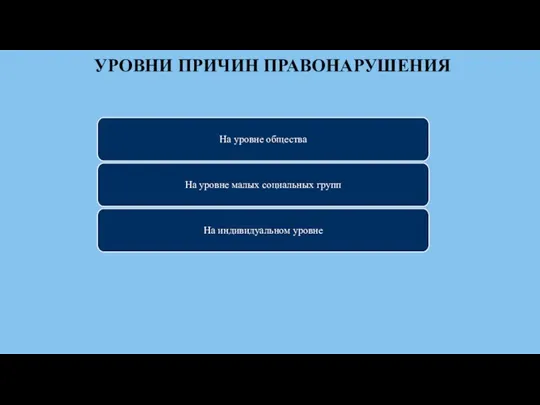 УРОВНИ ПРИЧИН ПРАВОНАРУШЕНИЯ