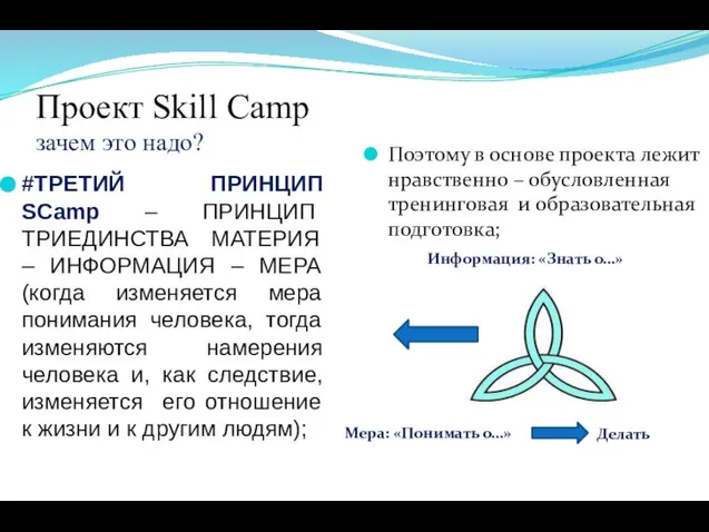 Проект Skill Camp зачем это надо? #ТРЕТИЙ ПРИНЦИП SCamp – ПРИНЦИП ТРИЕДИНСТВА