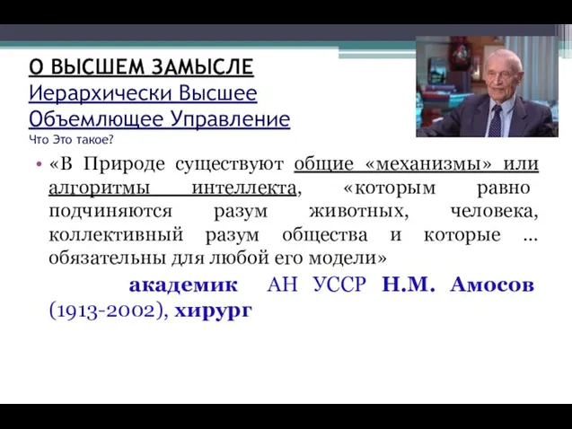 О ВЫСШЕМ ЗАМЫСЛЕ Иерархически Высшее Объемлющее Управление Что Это такое? «В Природе