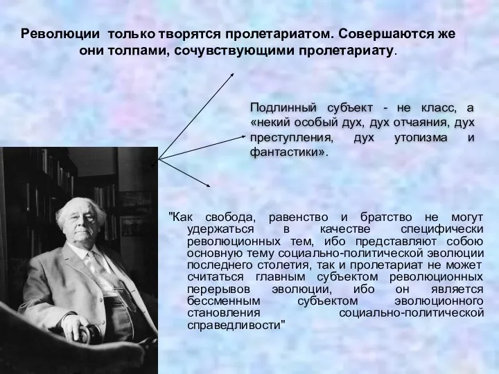 Революции только творятся пролетариатом. Совершаются же они толпами, сочувствующими пролетариату. "Как свобода,