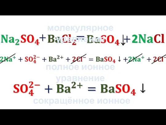 молекулярное уравнение полное ионное уравнение сокращённое ионное уравнение