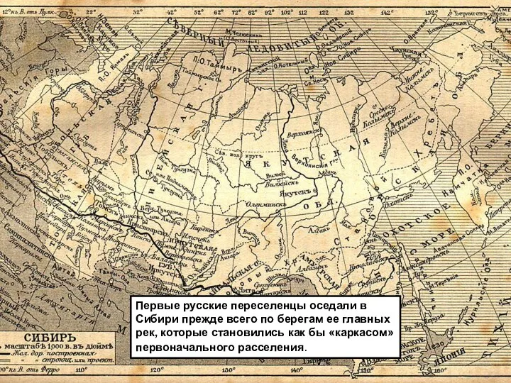 Первые русские переселенцы оседали в Сибири прежде всего по берегам ее главных