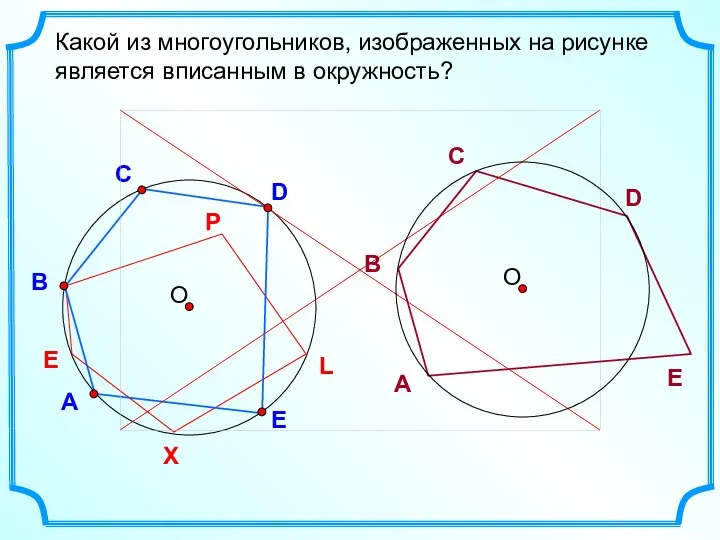 D В С Какой из многоугольников, изображенных на рисунке является вписанным в
