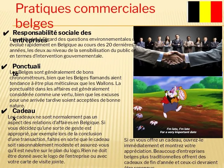 Pratiques commerciales belges Responsabilité sociale des entreprises Les attitudes à l’égard des