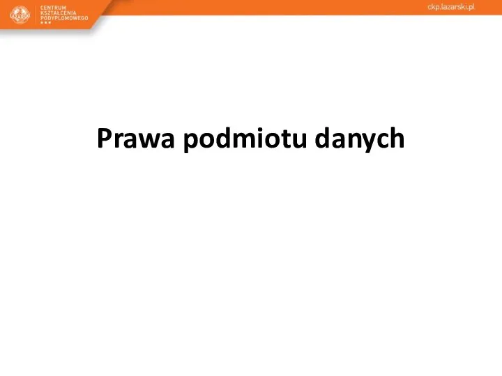 Prawa podmiotu danych