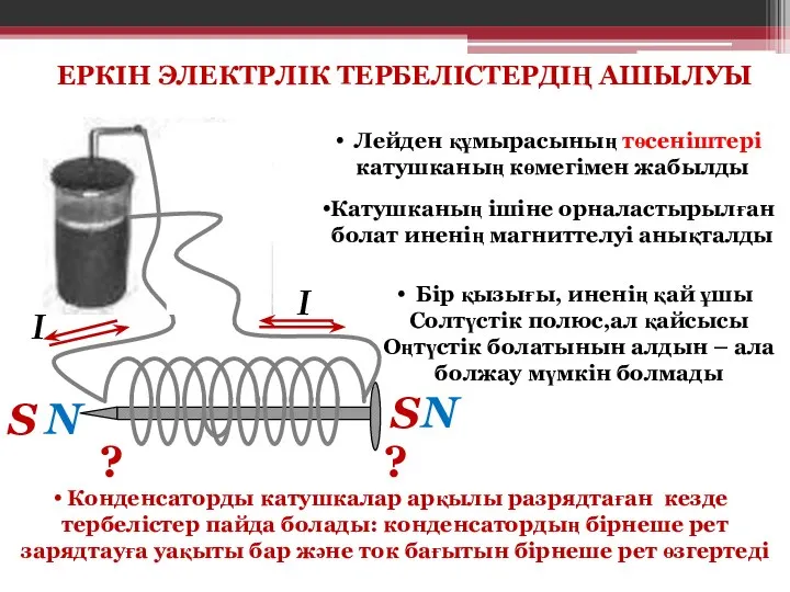 ЕРКІН ЭЛЕКТРЛІК ТЕРБЕЛІСТЕРДІҢ АШЫЛУЫ ? ? N N S S I I