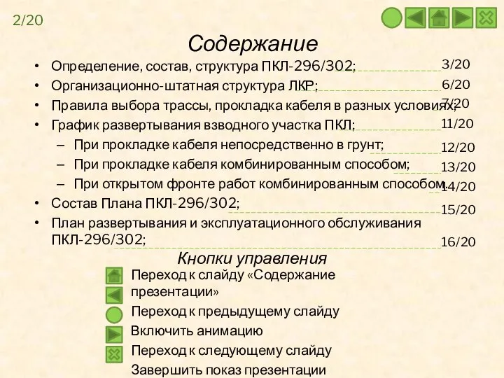 Содержание Определение, состав, структура ПКЛ-296/302; Организационно-штатная структура ЛКР; Правила выбора трассы, прокладка