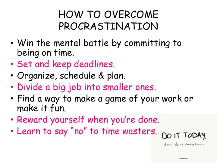 HOW TO OVERCOME PROCRASTINATION Win the mental battle by committing to being