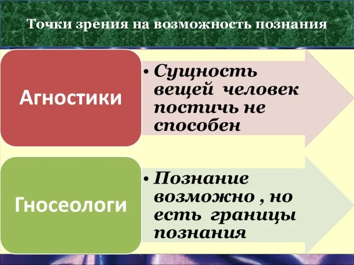 Познаваем ли мир ? Точки зрения на возможность познания