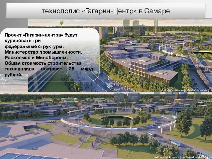 технополис «Гагарин-Центр» в Самаре Проект «Гагарин-центра» будут курировать три федеральные структуры: Министерство
