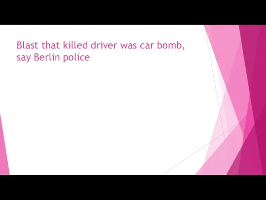 Blast that killed driver was car bomb, say Berlin police