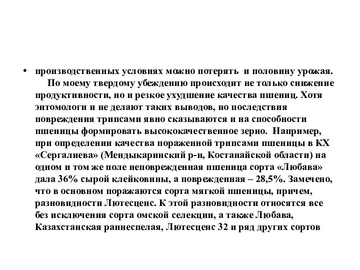 производственных условиях можно потерять и половину урожая. По моему твердому убеждению происходит