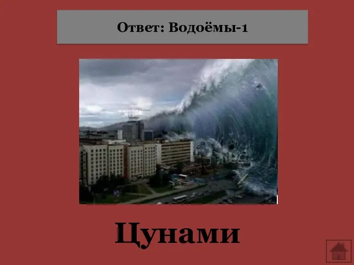 Цунами Ответ: Водоёмы-1