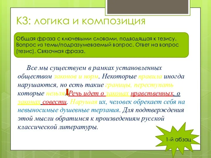 К3: логика и композиция Все мы существуем в рамках установленных обществом законов