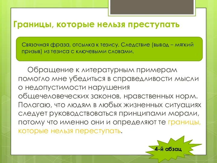 Границы, которые нельзя преступать Обращение к литературным примерам помогло мне убедиться в