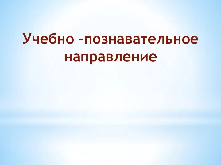 Учебно -познавательное направление