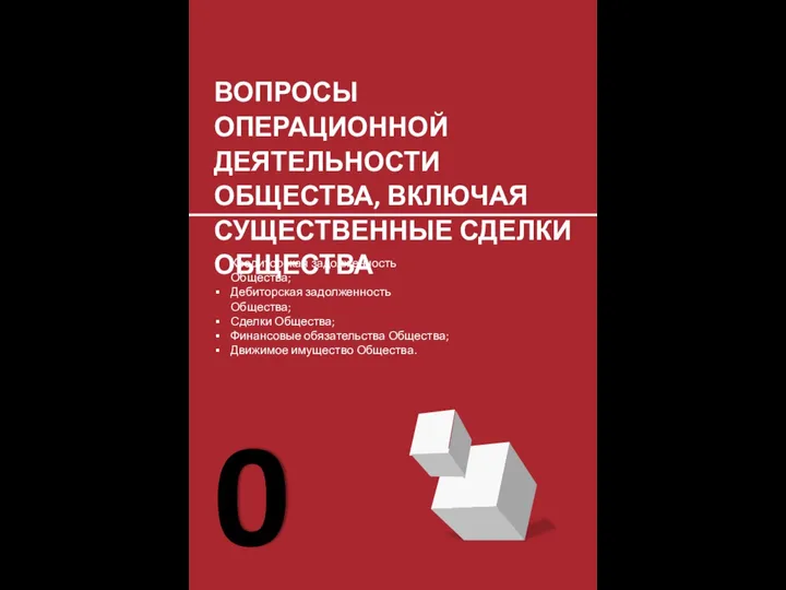 02 ВОПРОСЫ ОПЕРАЦИОННОЙ ДЕЯТЕЛЬНОСТИ ОБЩЕСТВА, ВКЛЮЧАЯ СУЩЕСТВЕННЫЕ СДЕЛКИ ОБЩЕСТВА Кредиторская задолженность Общества;