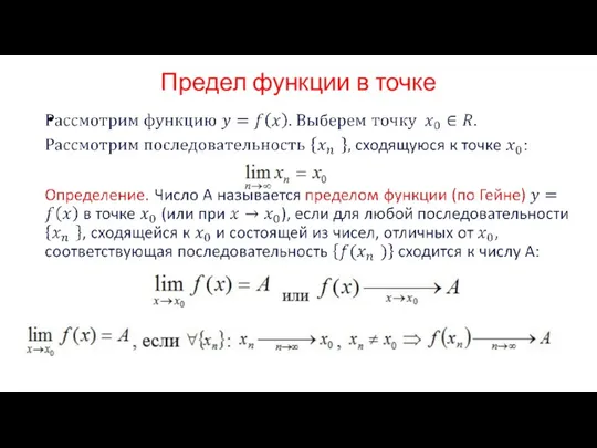 Предел функции в точке