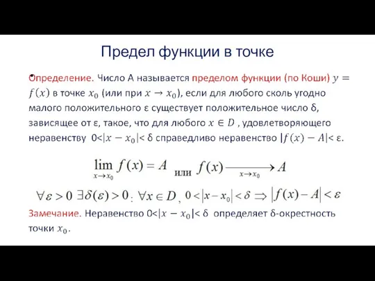 Предел функции в точке