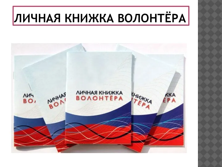 ЛИЧНАЯ КНИЖКА ВОЛОНТЁРА