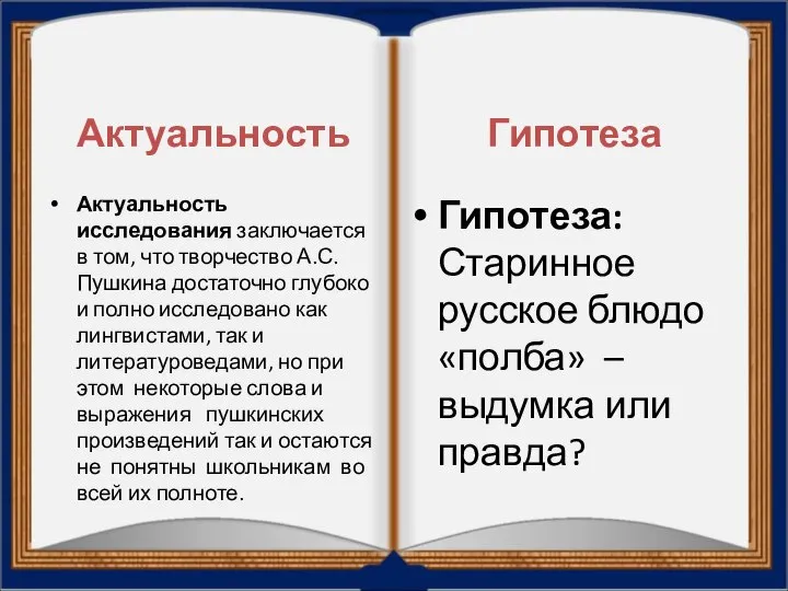 Актуальность Актуальность исследования заключается в том, что творчество А.С. Пушкина достаточно глубоко