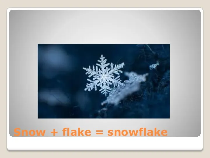 Snow + flake = snowflake