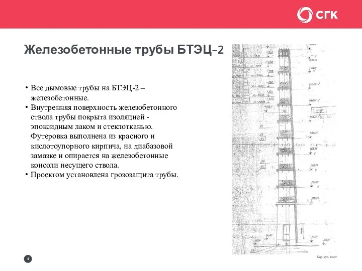 Железобетонные трубы БТЭЦ-2 Барнаул, 2021г. Все дымовые трубы на БТЭЦ-2 – железобетонные.