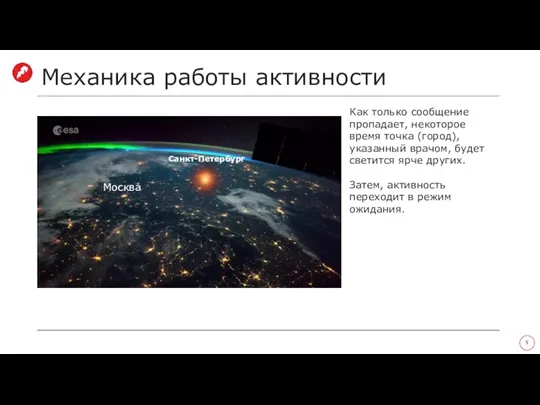 Москва Санкт-Петербург Механика работы активности Как только сообщение пропадает, некоторое время точка