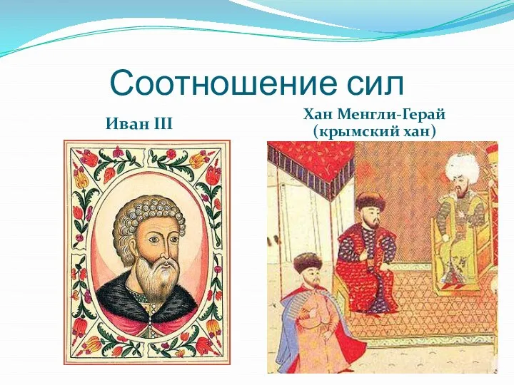Соотношение сил Иван III Хан Менгли-Герай (крымский хан)