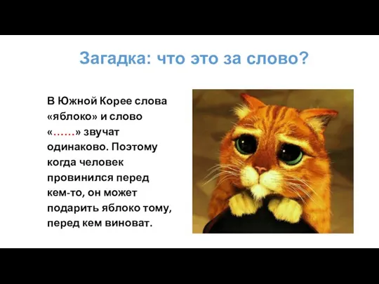 Загадка: что это за слово? В Южной Корее слова «яблоко» и слово