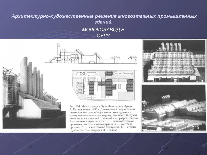 Архитектурно-художественные решения многоэтажных промышленных зданий. МОЛОКОЗАВОД В ОУЛУ