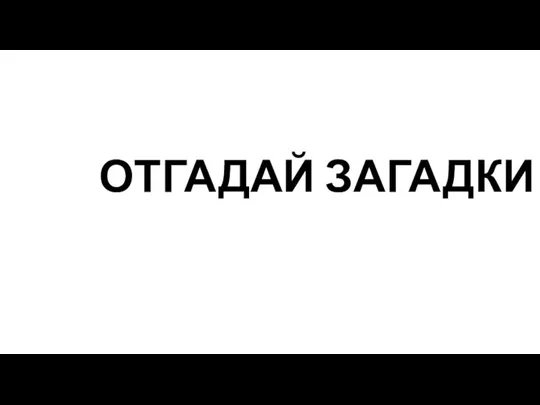 ОТГАДАЙ ЗАГАДКИ