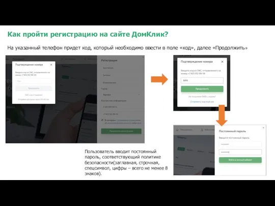 Как пройти регистрацию на сайте ДомКлик? На указанный телефон придет код, который