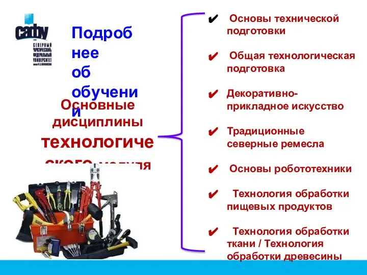 Основы технической подготовки Общая технологическая подготовка Декоративно-прикладное искусство Традиционные северные ремесла Основы