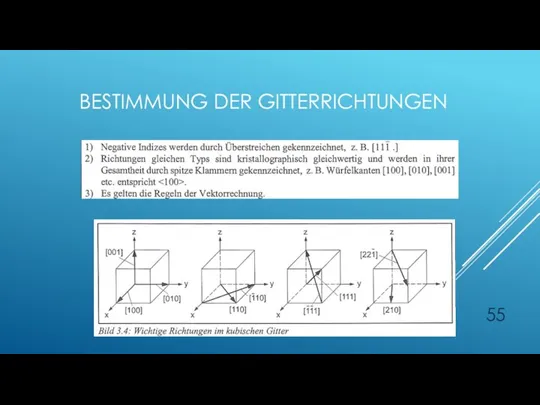 BESTIMMUNG DER GITTERRICHTUNGEN