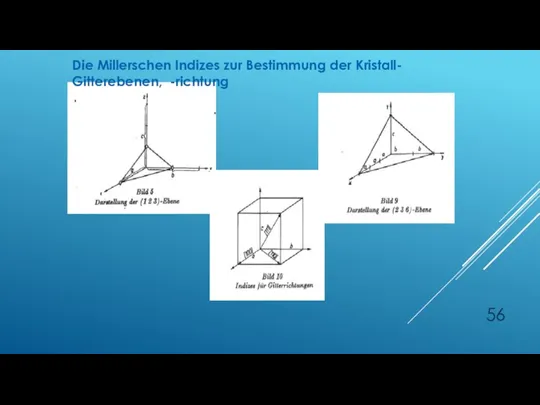 Die Millerschen Indizes zur Bestimmung der Kristall- Gitterebenen, -richtung