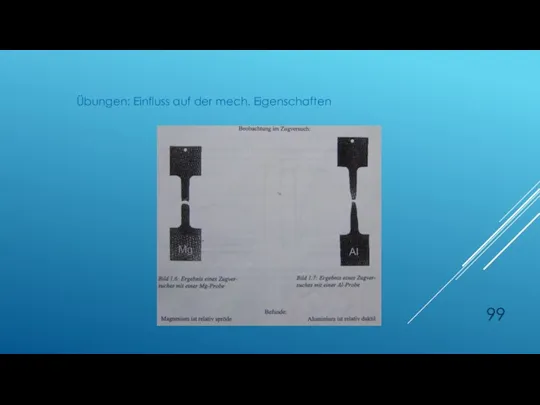 Übungen: Einfluss auf der mech. Eigenschaften