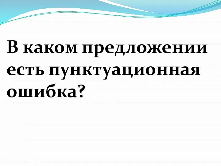 В каком предложении есть пунктуационная ошибка?