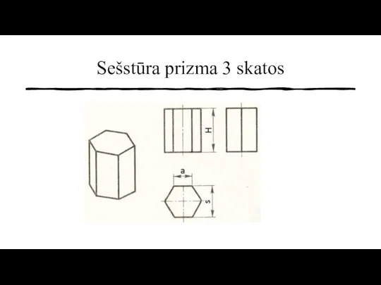 Sešstūra prizma 3 skatos