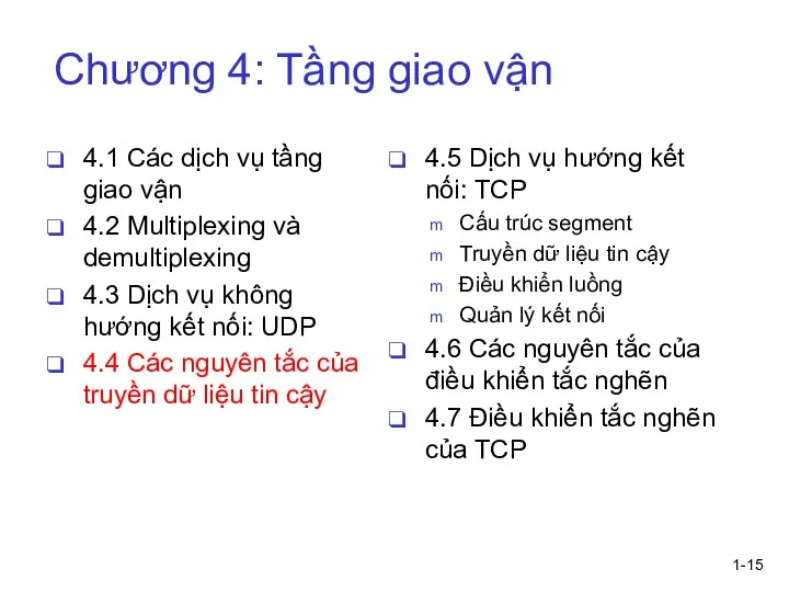 1- Chương 4: Tầng giao vận 4.1 Các dịch vụ tầng giao