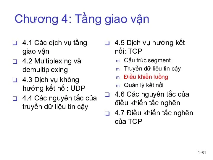 1- Chương 4: Tầng giao vận 4.1 Các dịch vụ tầng giao