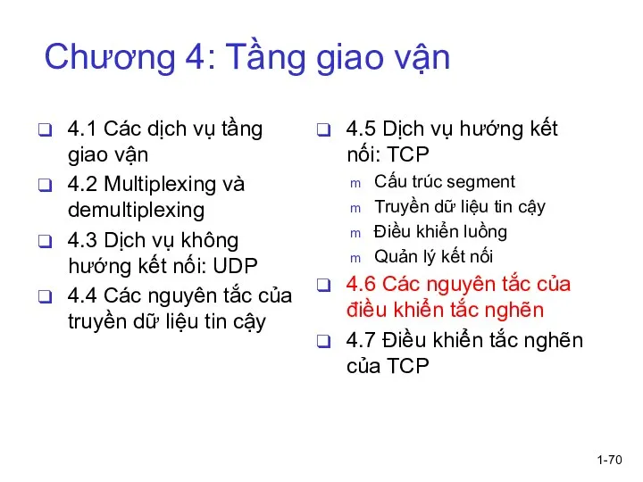 1- Chương 4: Tầng giao vận 4.1 Các dịch vụ tầng giao