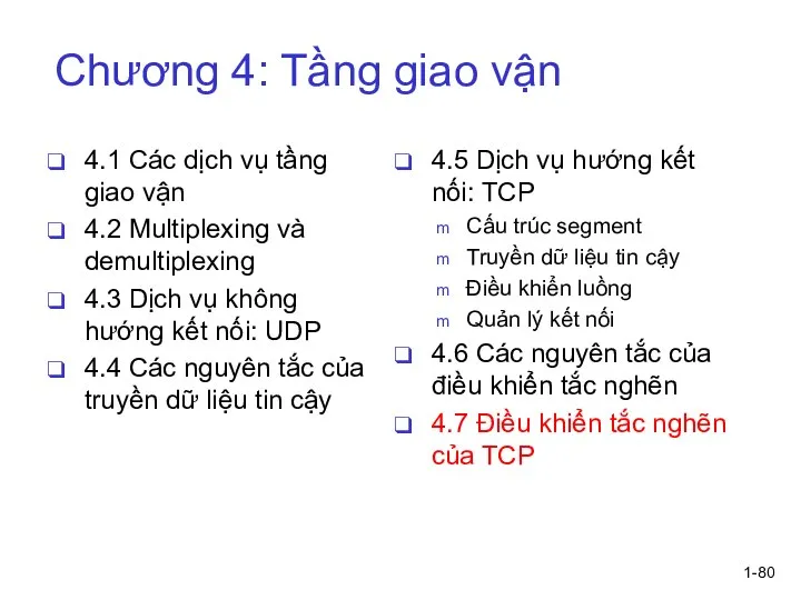 1- Chương 4: Tầng giao vận 4.1 Các dịch vụ tầng giao