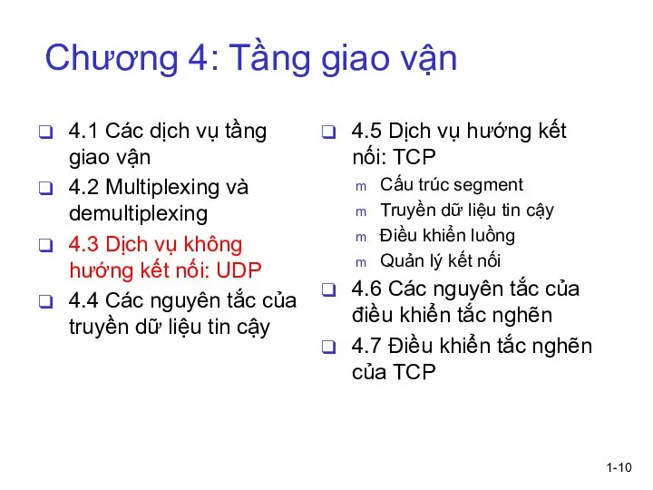 1- Chương 4: Tầng giao vận 4.1 Các dịch vụ tầng giao